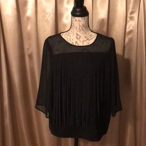 DKNYC Black  Fringe Top